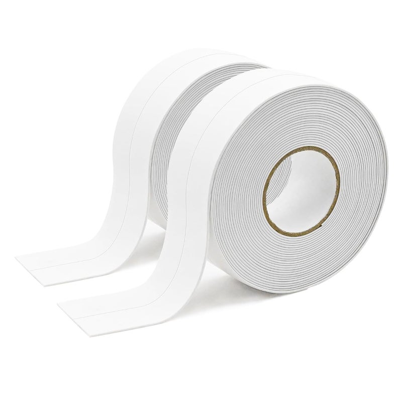 TOUSEA Caulk Tape Self Adhesive,Easy to Install Caulking Tape for Bathroom Peel & Stick Caulking Strip Floor Tile Wallpaper Toilet Tub Shower Wall Trim,Waterproof Caulking Sealing Tape for Bathroom,Toilet - Image 1